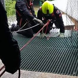 photo showing Colyton firefighters using their rope skills